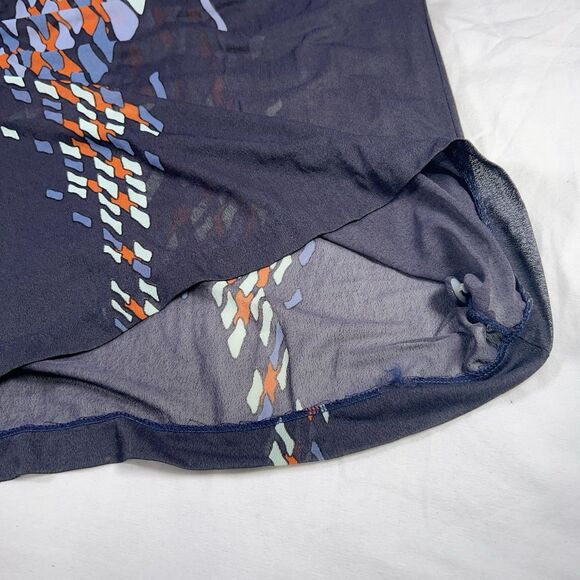 Vintage 1970s Gottex Maxi Dress Swim Cover Caftan Flowey Boho Blue Floral Medium - Picture 9 of 16